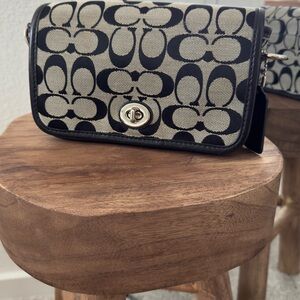 Coach Black & Cream Signature Crossbody Bag